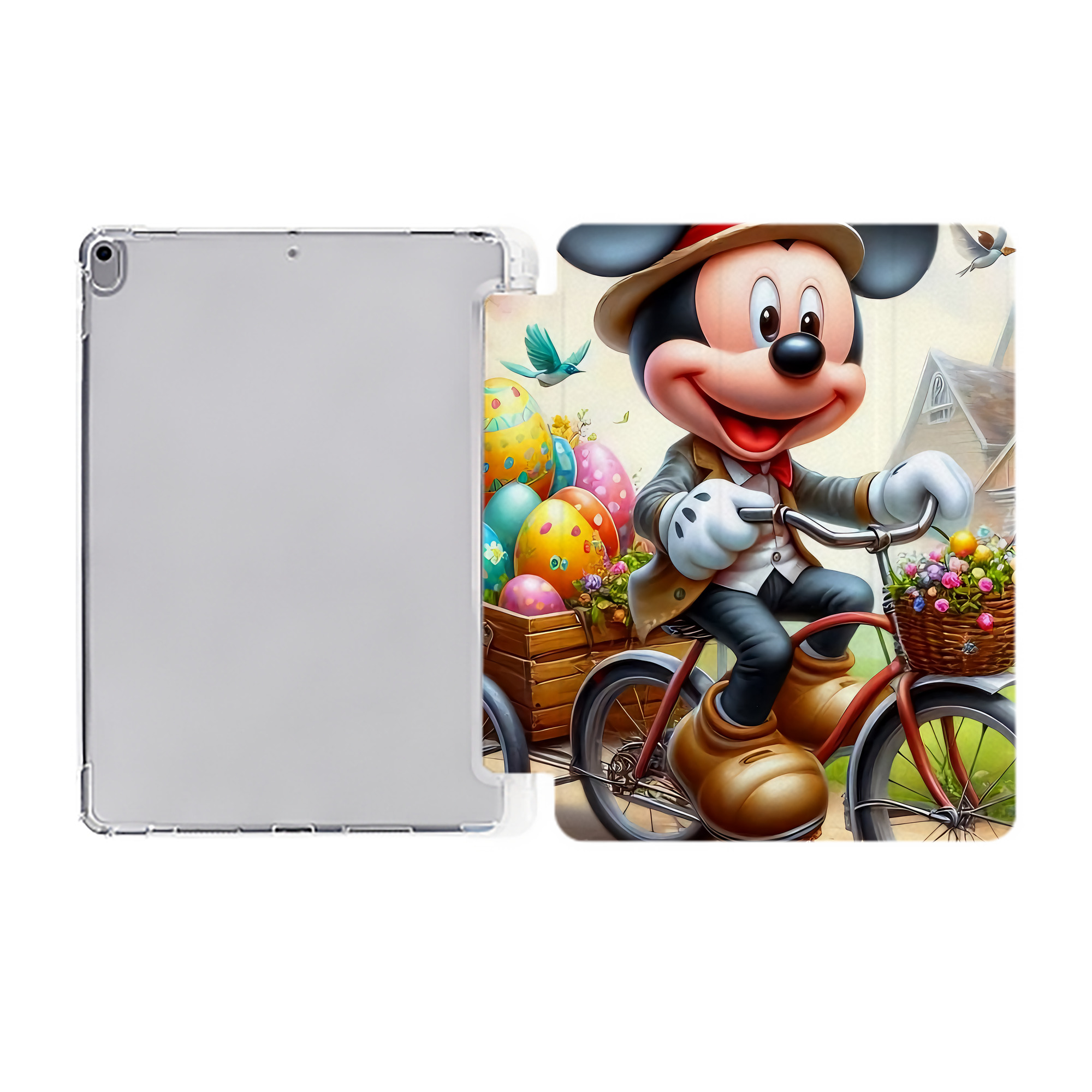 （画像用） ミッキーマウス Mickey Mouse IPad ケース ペン収納付き 三つ折りスタンド PUレザー×シリコン 対応機種9.5/10.5/10.9インチ